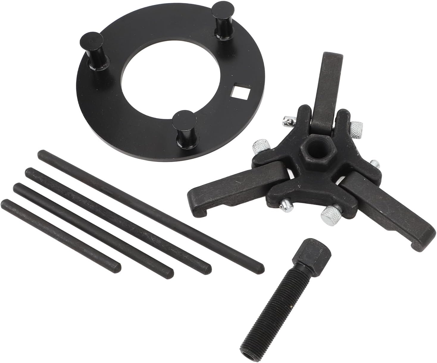 Brilluxa Pulley Puller, Harmonic Balancer Puller & Crankshaft Pulley Remover, Carbon Steel 3 Jaw Damper Puller Tool, Compatible with Mitsubishi Eclipse, for Engine Timing Service