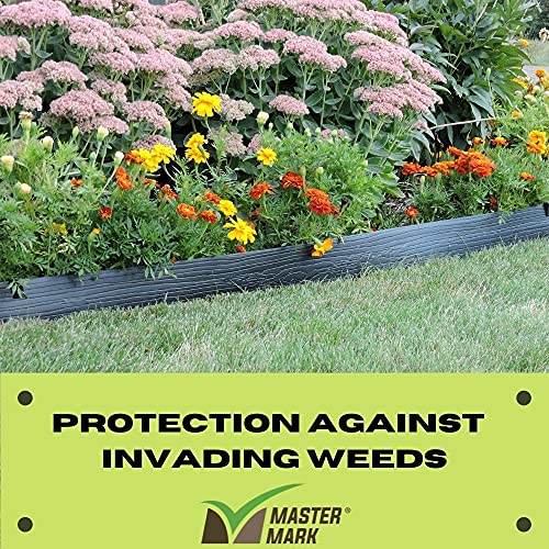 Master Mark Terrace Board, Landscape Coiled Edging, Grass Barrier, Bender Board, Garden Borders 4 In. X 40 Ft. With 10 Stakes (Black) #TOP2
