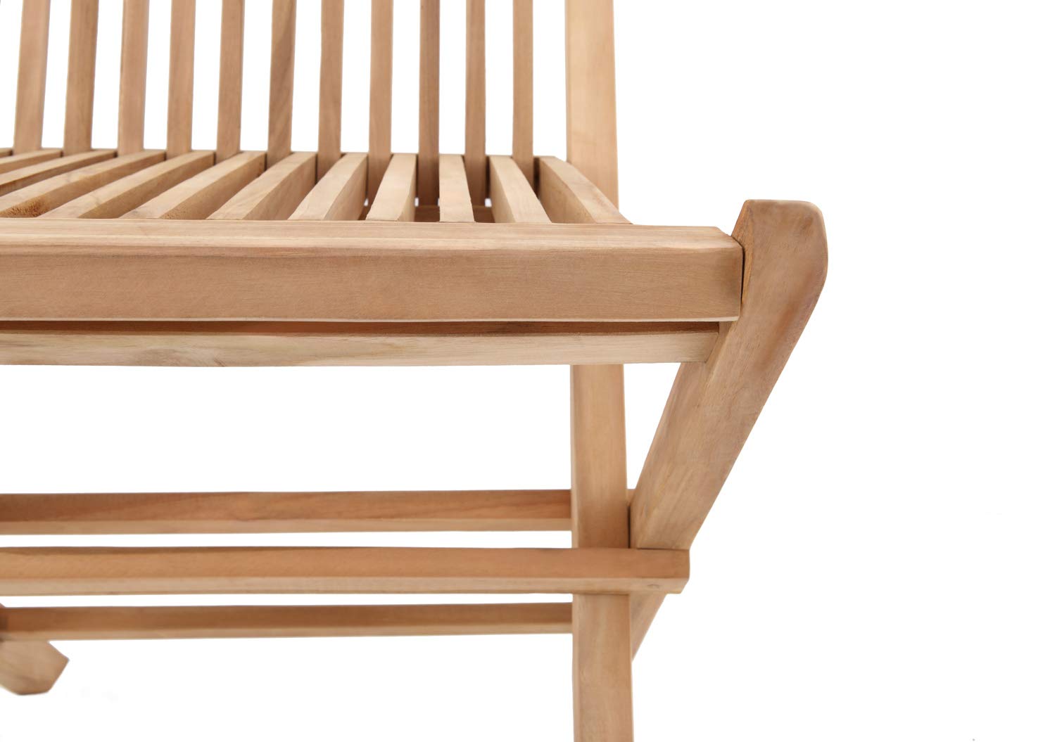 BENEFFITO SALENTO - Lot de 2 Chaises de Jardin Pliantes en Teck Naturel - Résistantes et Compactes