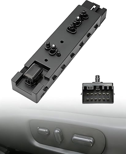 Interruptor de asiento lateral del conductor de 10 vías compatible con cMax Edge Explorer Expedition F150 Flex MKX MKZ Mercury Navigator, reemplaza