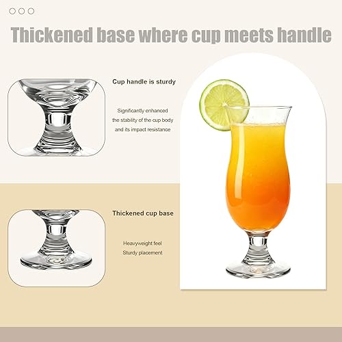 Miniatura 3 de DTREEL L60544 - Juego de 6 vasos de cóctel de 13.9 fl oz, vasos transparentes para café helado, vasos de batido y vasos largos para beber, ideal