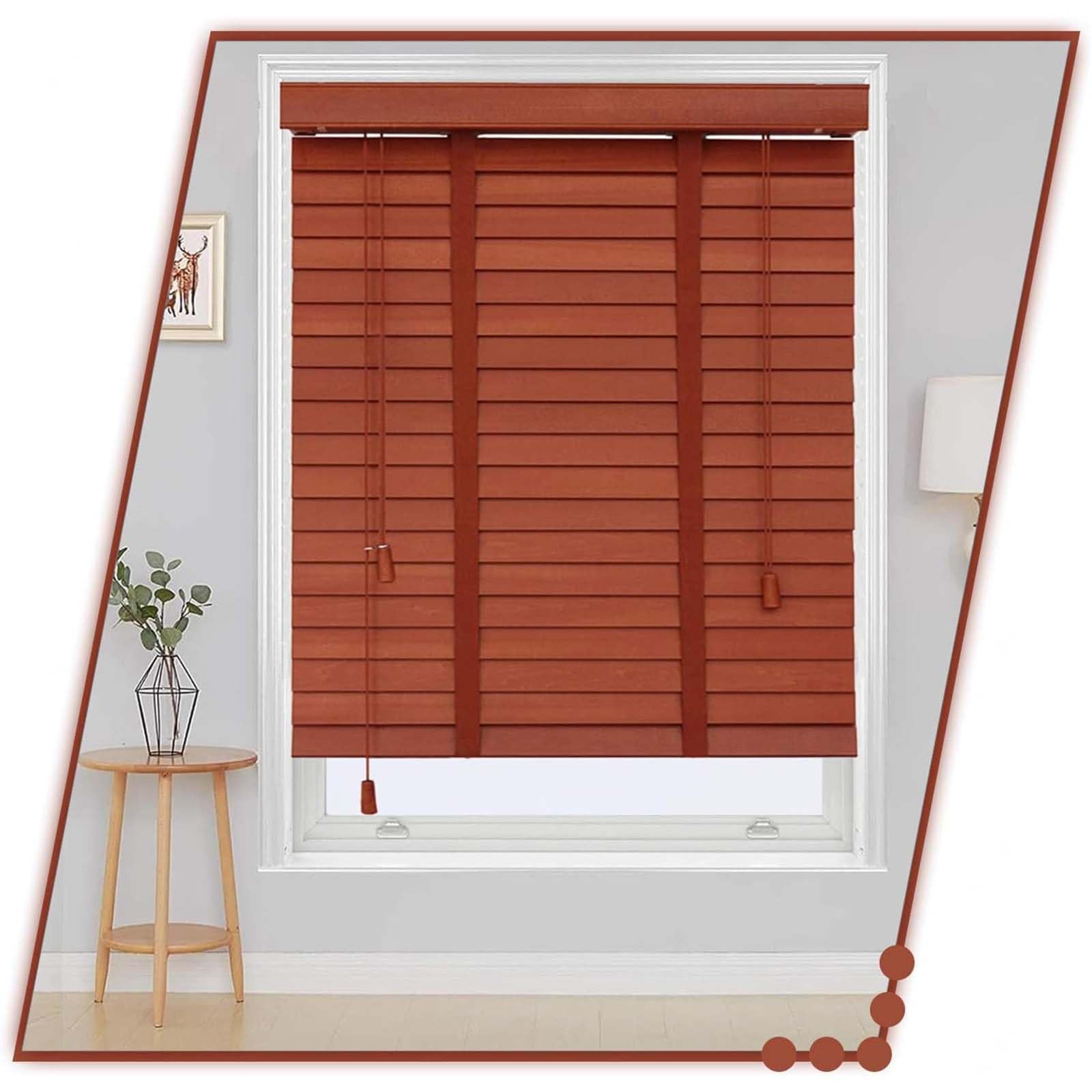 Jalousie, Natürliche Massivholzjalousie, Sonnenschutz/Wärmedämmung Rollladenvorhänge, Holzjalousien für Windows, Jalousien aus Holz, Massivholzjalousien,C,140x200cm/55 * 79in
