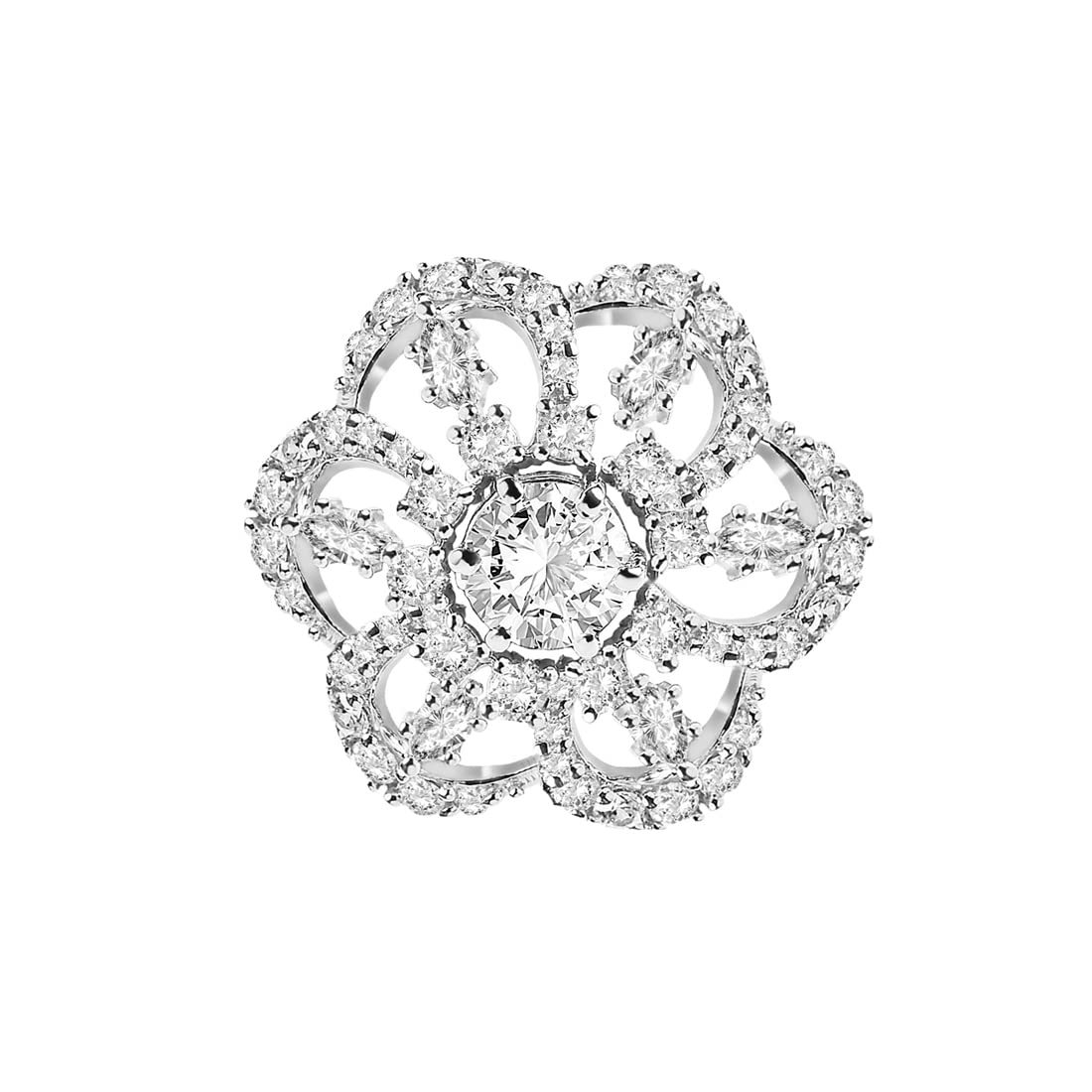 clara 925 Sterling Silver Dome Adjustable Cocktail Ring | Rhodium Plated, Swiss Zirconia | Jewellery Gift for Women and Girls-picture-2