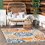 nuLOOM Monique Floral Indoor/Outdoor Accent Rug, 2x3, Multi
