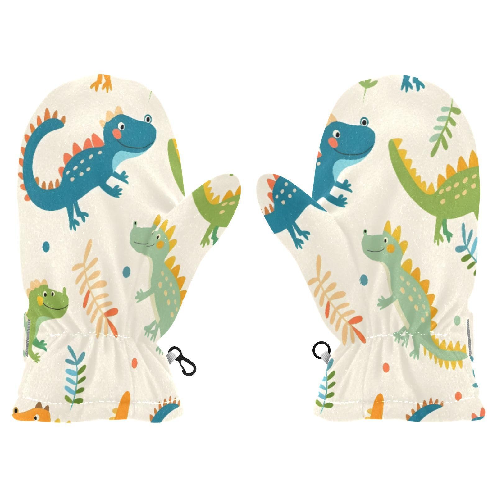 Kid's Winter Gloves Children Warm Gloves Cute Crocodile and Leaves for Boys Girl Age 4-6 Years