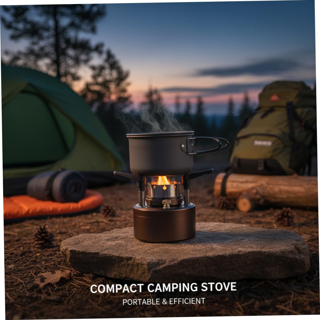 200ml High-Efficiency Mini Alcohol Stove Camping Burner with Windshield for Outdoor Backpacking Hiking - Coffee Brown