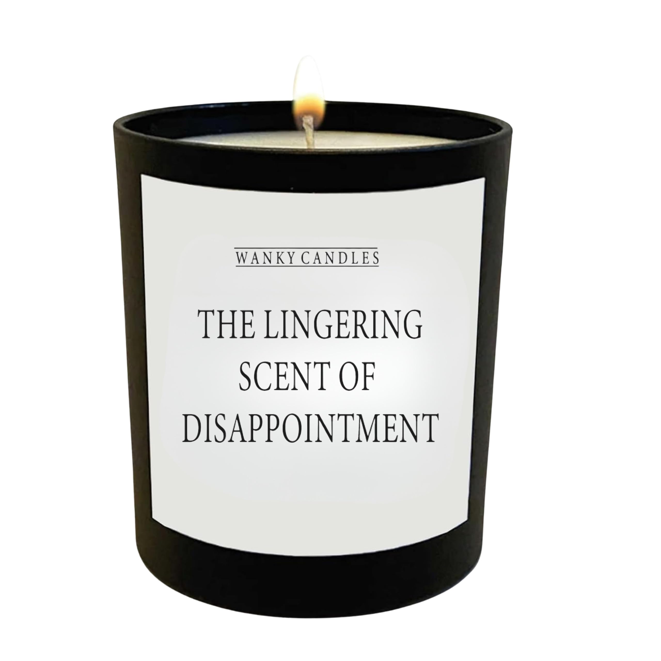 Wanky Candle - The Lingering Scent of Disappointment | Witty & Hilarious Black Jar Candle