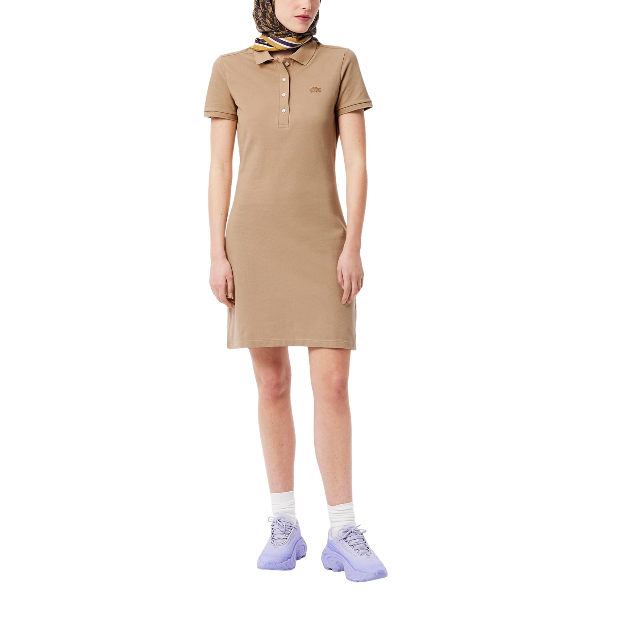Lacoste Women's Slim Fit Stretch Petit Piqué Polo Dress