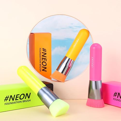 Miniatura 34 de Docolor 6+1 esponjas de maquillaje y brocha, esponja de belleza para mezclar base y cepillo Kabuki de parte superior plana, líquido, crema, polvo, 7