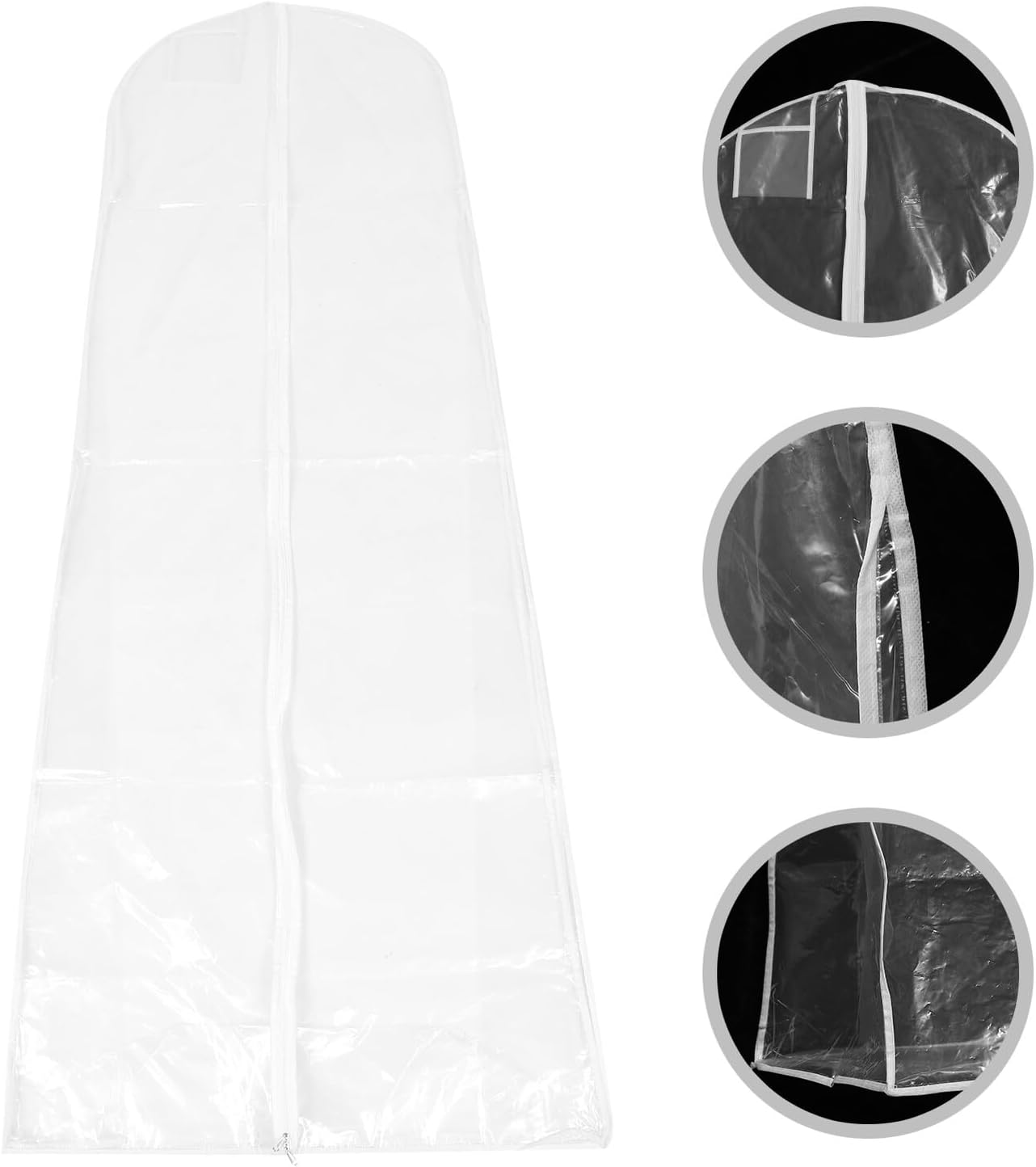 Long Hanging Garment Bag Dust Cover for Wedding Dress and Coat Storage, Lightweight Breathable Clothes Proof Cover with Zipper for Closet and Travel