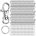 160PCS Metal Swivel Clasp Lanyard Snap Hook with Key Ring, LEOBRO 80PCS Small Lobster Claw Clasp Swivel Hook and 80PCS O Key Ring Jump Ring for Lanyard, Key, Charm, Jewelry, Art Crafts