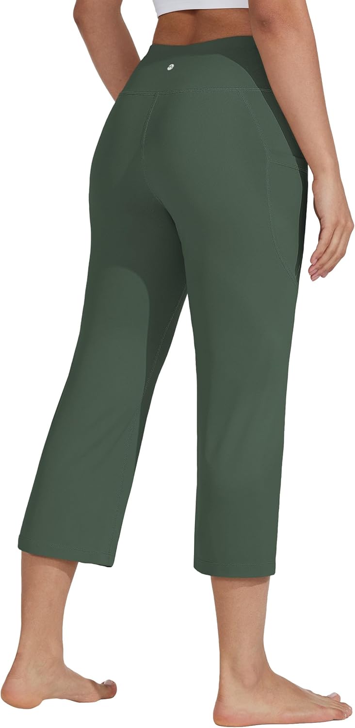 Willit Women's Yoga Capris Pants High Waist Leggings Crop Straight Leg Athletic Exercise Workout Capris 21" - Image 2