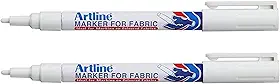 Artline Caneta marcadora de tecido permanente branca para roupas (2 marcadores)