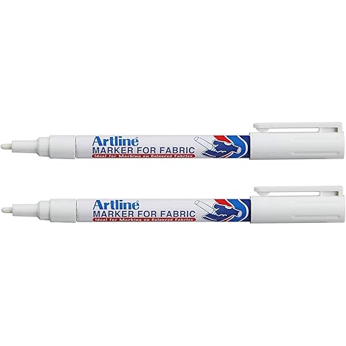 Artline White Permanent Fabric Markers pen for clothing (2 Markers)