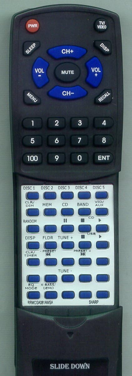 Replacement Remote Control for Sharp XLUH240, RRMCGA081AWSA, XLUH242