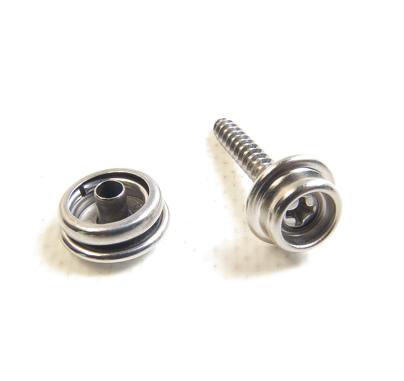 Snap Cap & Socket Stainless Steel w/ 1" Inch #8 Screw Stud 16 Piece Set