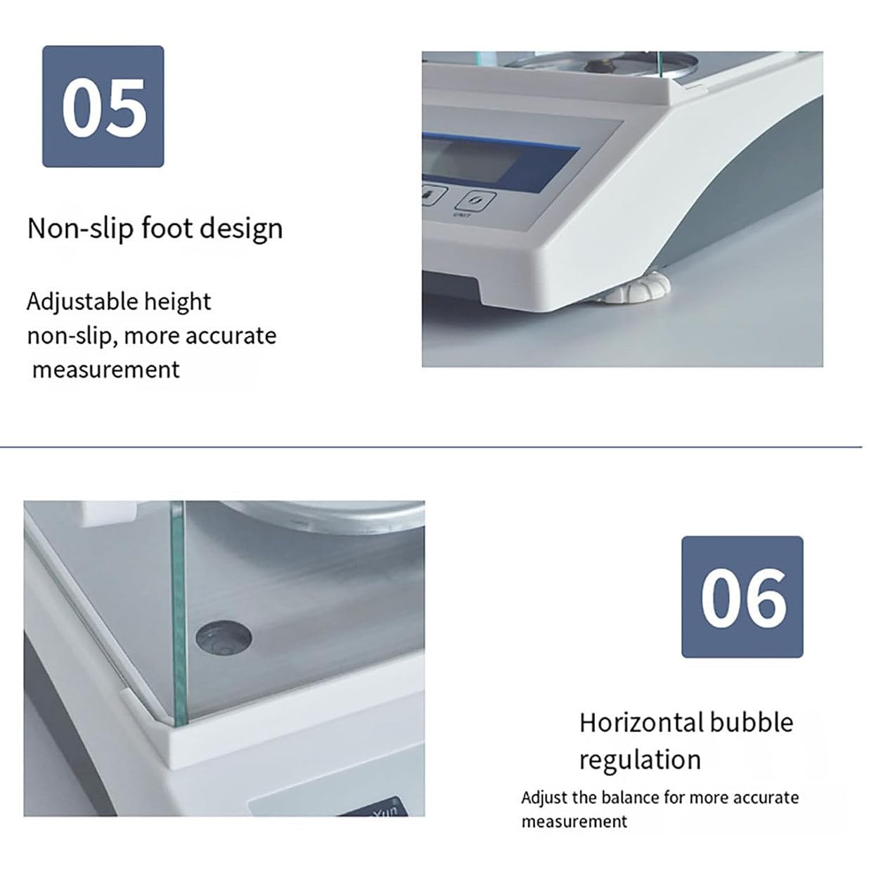 Bilancia analitica ad alta precisione, bilancia da laboratorio di precisione LCD 0,0001 g Bilancia digitale con parabrezza, bilancia con calibrazione esterna automatica, interfaccia RS-232, 220 g/0,