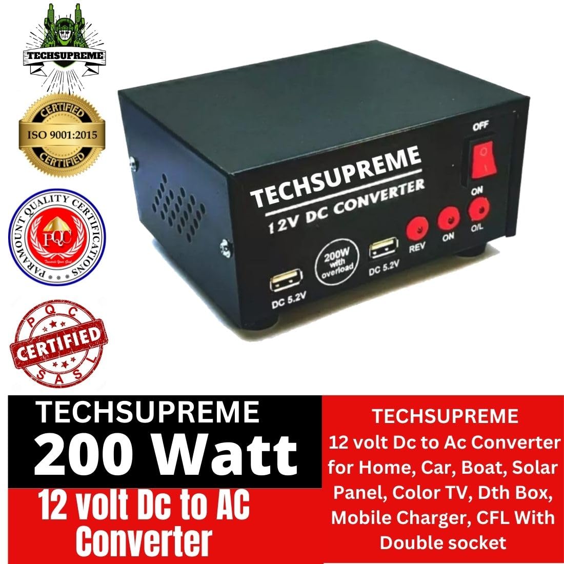 Mini 200W DC to AC Inverter - Power Your Devices -4