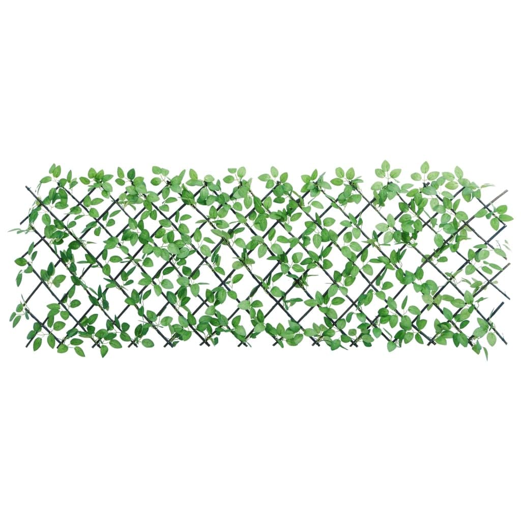 Griglia espandibile in legno con edera artificiale, frangivista per parete del giardino, 180 x 65 cm, larghezza regolabile 84 – 180 cm e altezza 30 – 65, robusta struttura in legno, facile da pulire