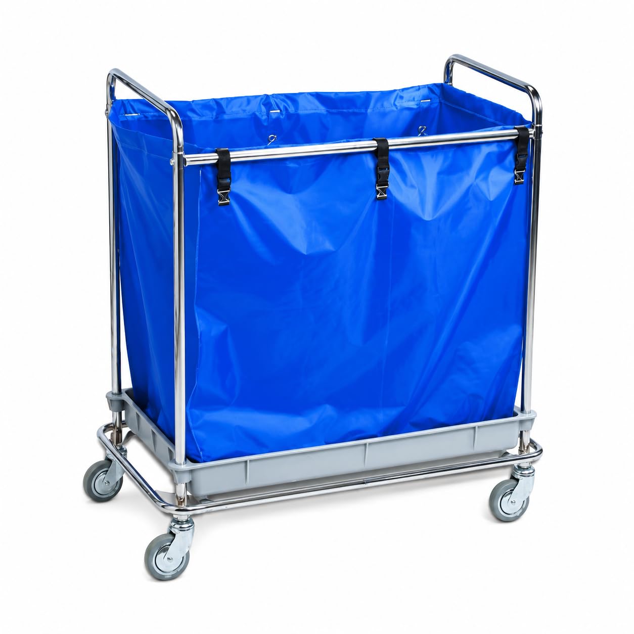 Carro para Recogida de Ropa de Acero Inoxidable o hierro 252 L, 343 L, 378 L | Carro Lavandería Industrial de Gran Capacidad | Estructura Resistente con Ruedas Giratorias (Acero, 252L)