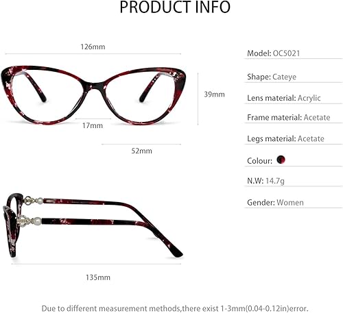 Miniatura 6 de OCCI CHIARI Progressive Reading Glasses for Women Blue Light Blocking Multifocus Transition Reader