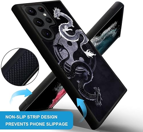 Miniatura 4 de Funda compatible con Samsung Galaxy S22 Ultra, Tai Chi Dragon Galaxy S22 Ultra para hombres y mujeres, goma de silicona suave antideslizante + funda