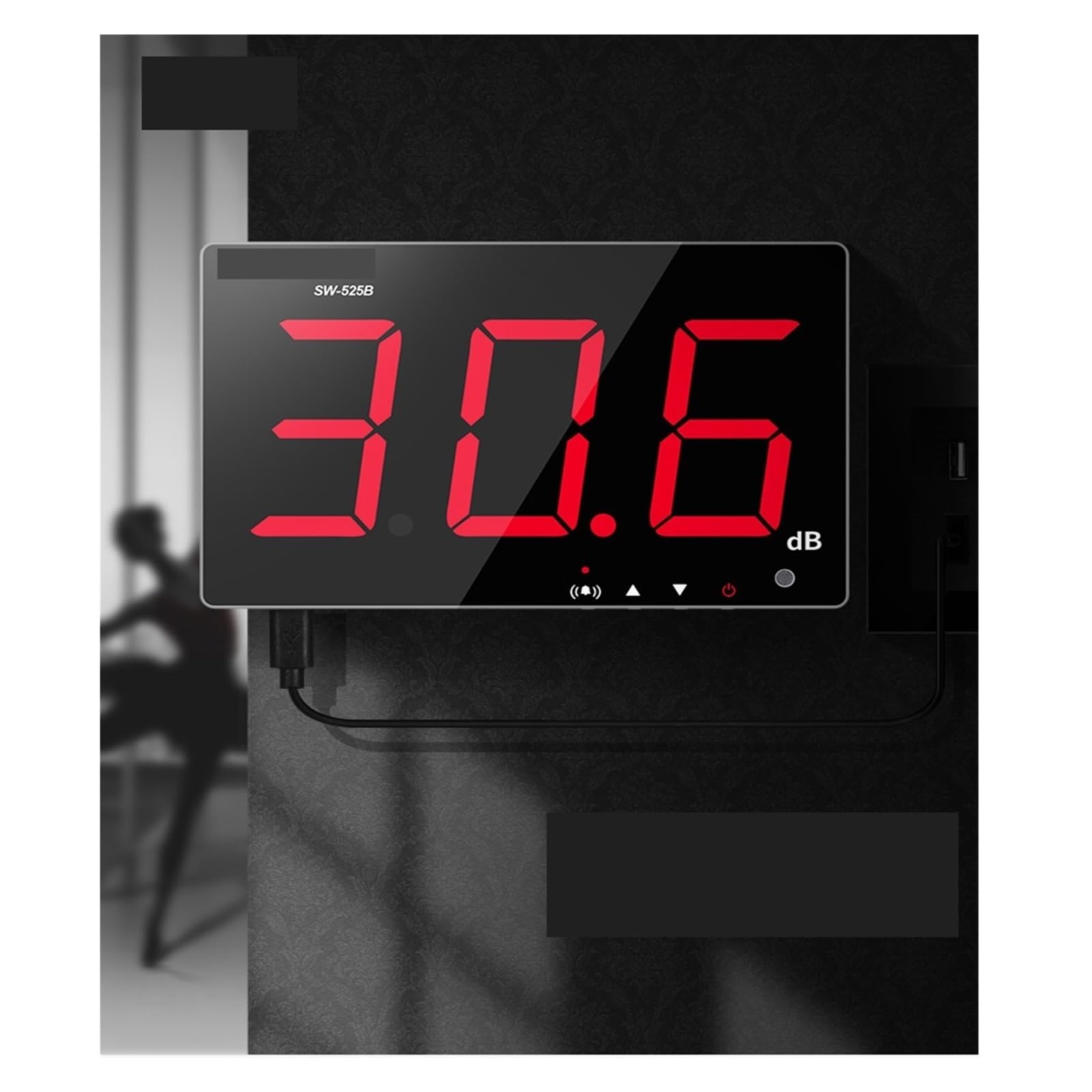 Medidor De Nivel Ruido Sonido Respuesta Rápida Mano Montado En La Pared 130dB Almacenamiento Datos Digitales PrecisióN Extremadamente Alta