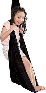 Indoor Swing, Therapy Swing Snuggle Cuddle Hammock With Special Needs For Kids And Adults Sensory Disorders, ADHD, Autism, Anxiety, Sensory Integration  Color Black , Size 100*280CM/39*110in