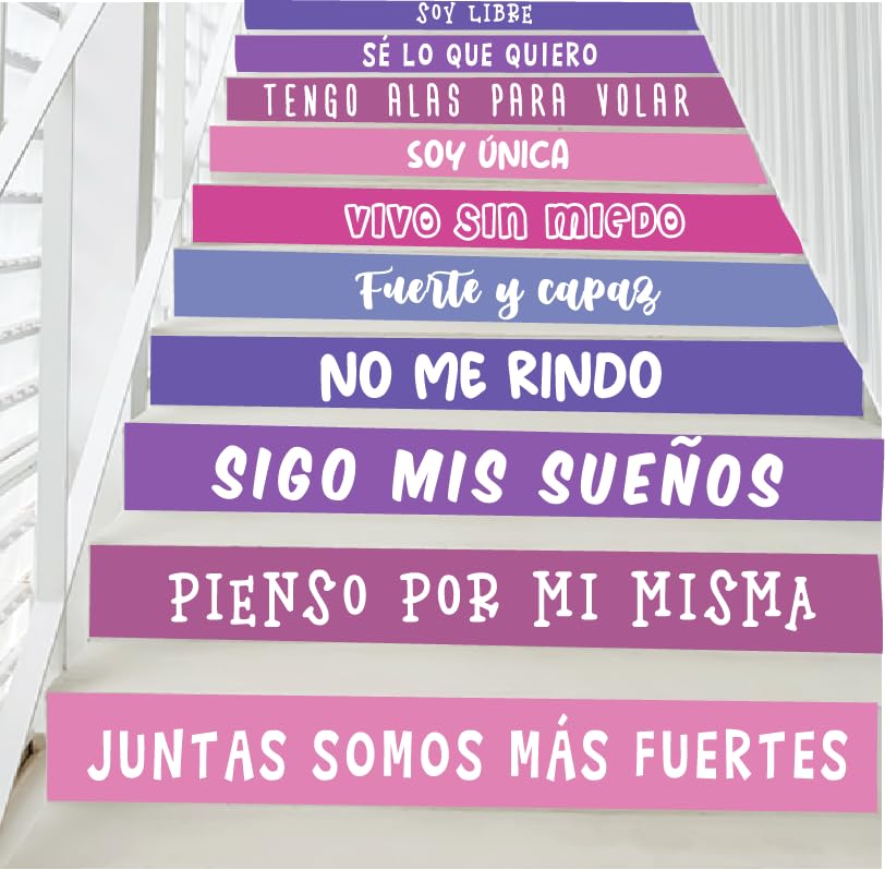 Vinilos para escaleras de empoderamiento femenino decoración de interiores tamaño 6