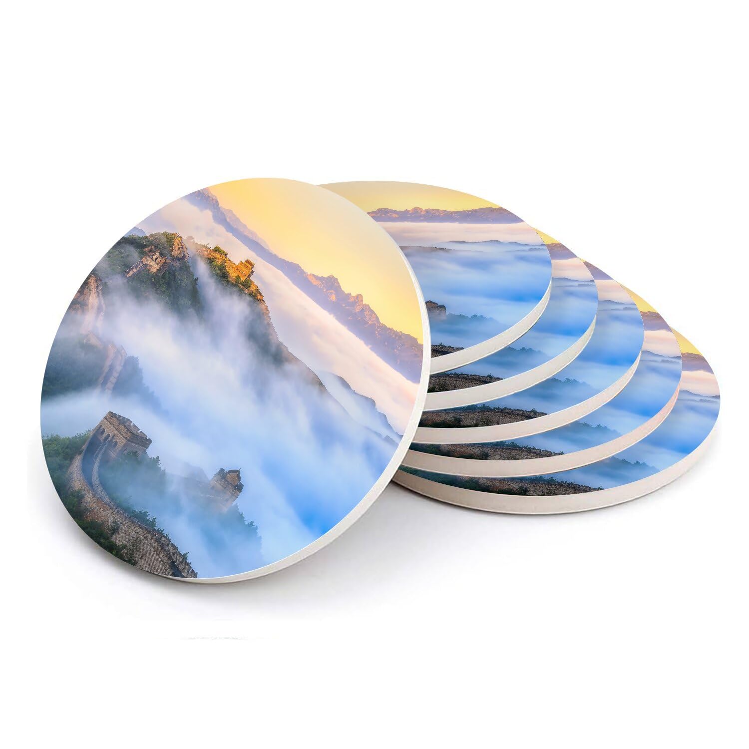 Sous-verre ronds en céramique merveille lot de 6 à offrir pour une crémaillère