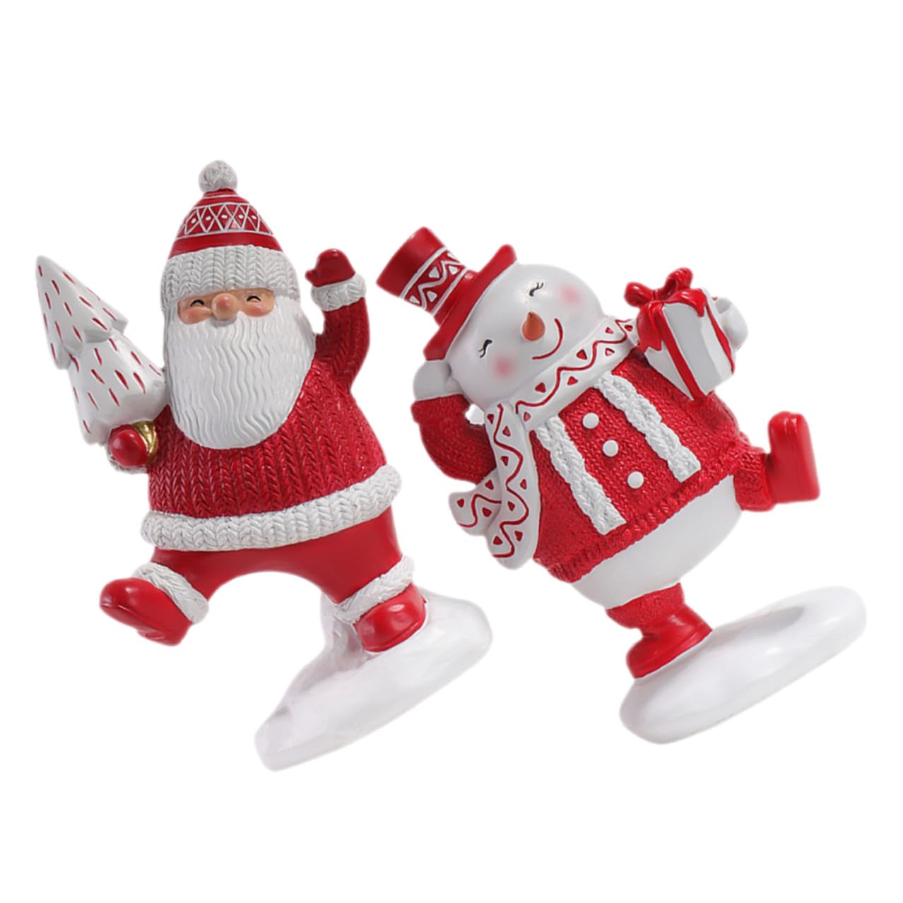 Lurrose Statuina di Babbo Natale Statuina di Pupazzo di Addobbi Natalizi Decorazioni Natalizie Ornamento in Resina Ornamento da Tavolo Decorazione per Feste di Natale