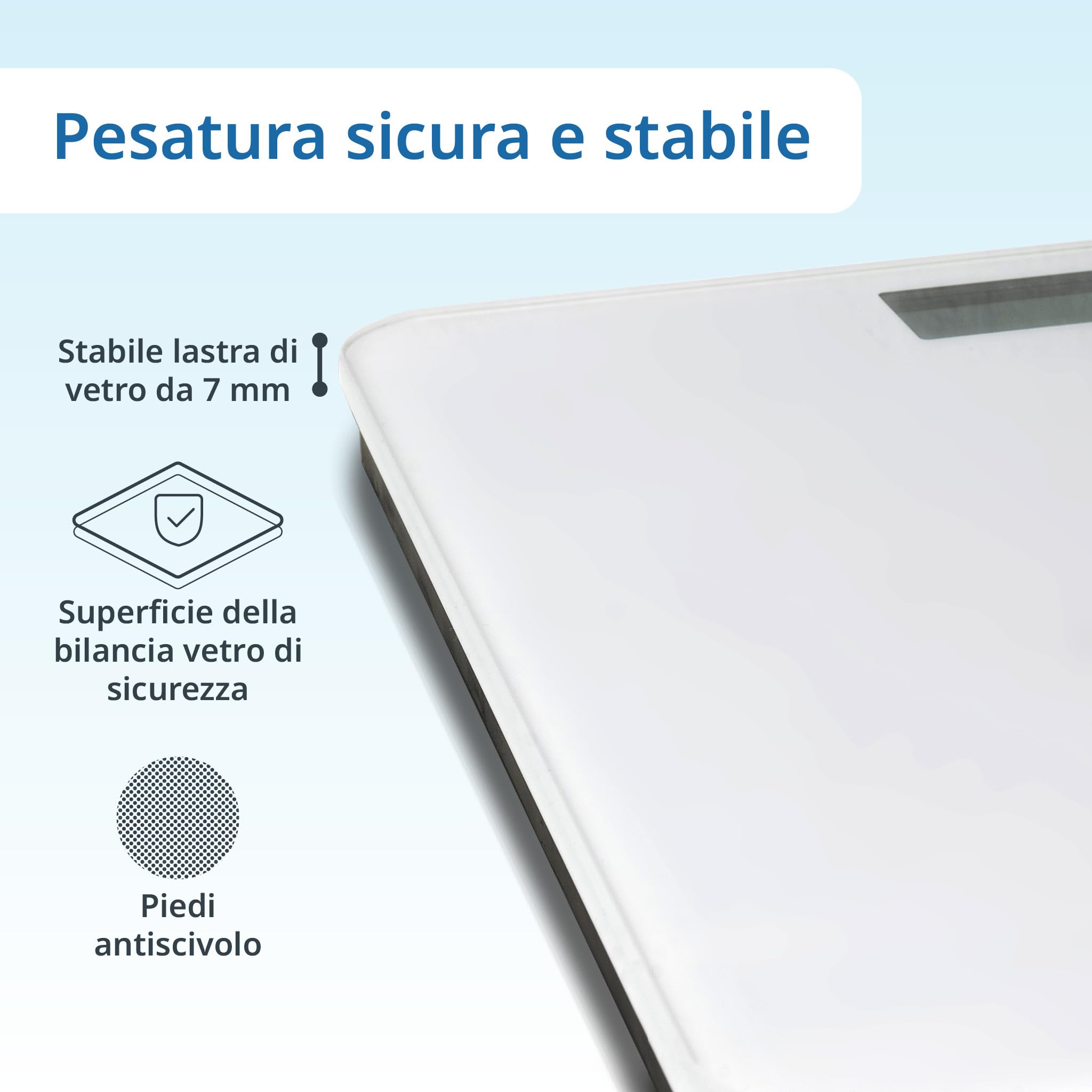 ADE Bilancia pesapersone digitale parlante | bilancia elettronica pesa persone da casa con emissione vocale in 5 lingue anche italiano | capacità molto elevata | precise fino a 250 kg | bianca