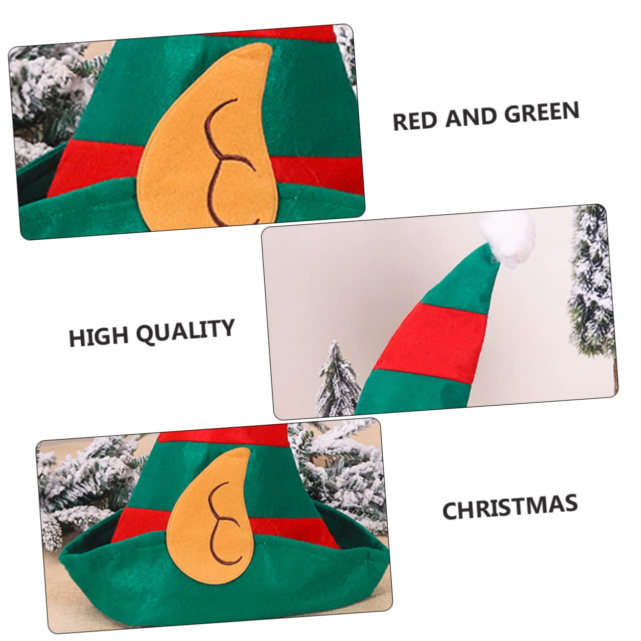 KOMBIUDA 4piezas Sombreros De Navidad Para Adultos De Gorro De Duende Divertido Para Fiestas y Celebraciones Festivas