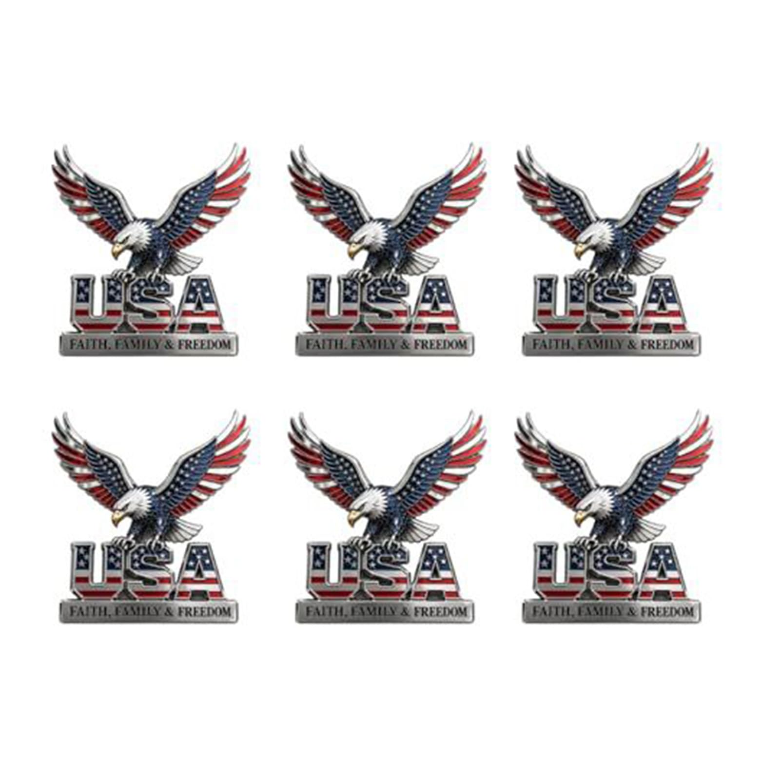 Kaeltsyn Patriotic Display Badge with Metal Build, 3.54 in Decorative Accent for Vehicle Decor, Gear, and Apparel and Apparel