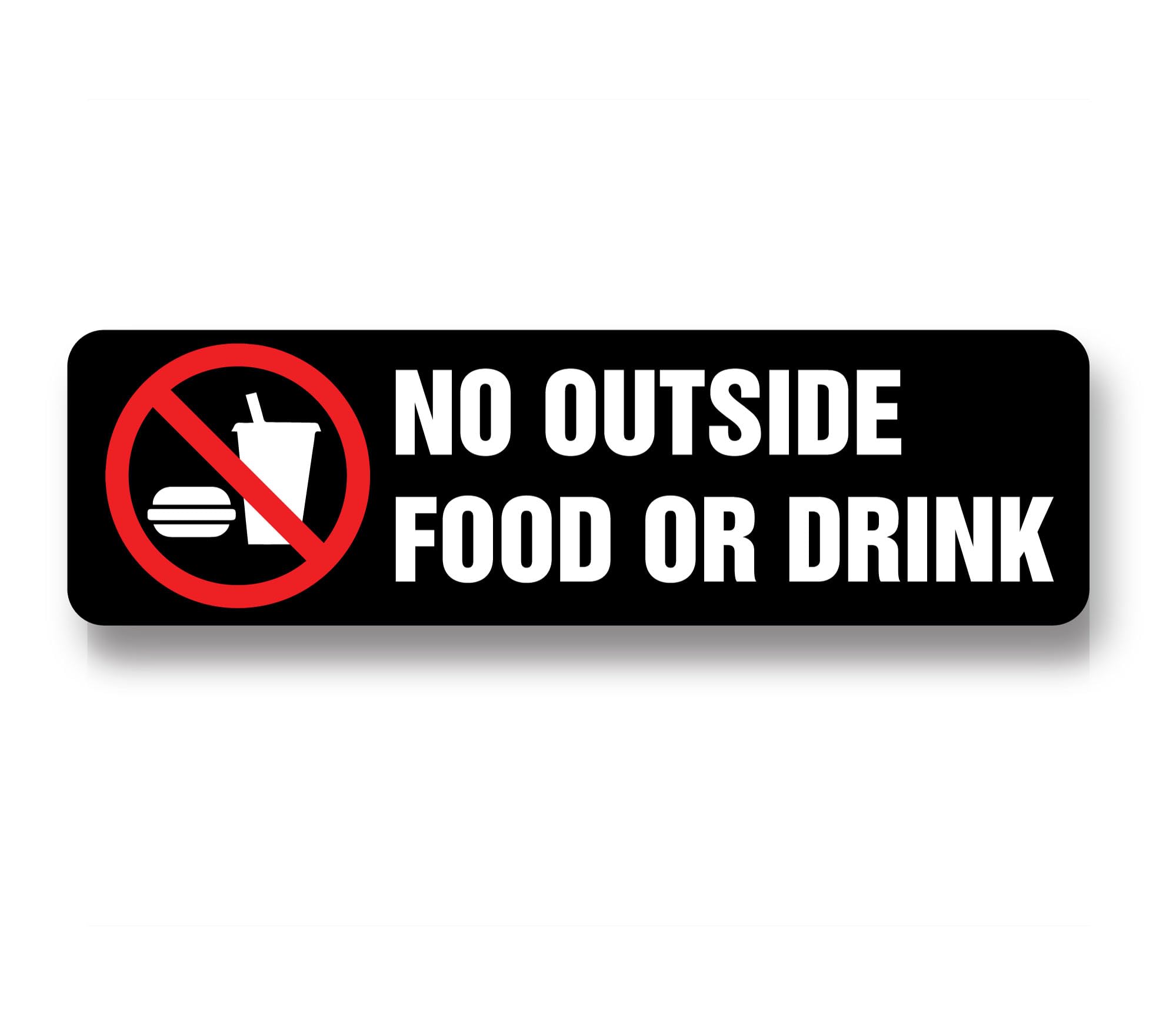 No Outside Food or Drink Weatherproof Vinyl Decal Sticker for Stores, Businesses, and Restaurants