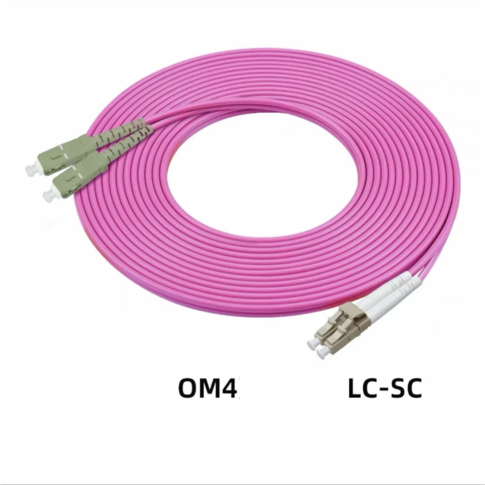 Câble de raccordement à fibre optique LC-SC OM4 Duplex, 1-100 m (60 m, 1 pièce, OM4)