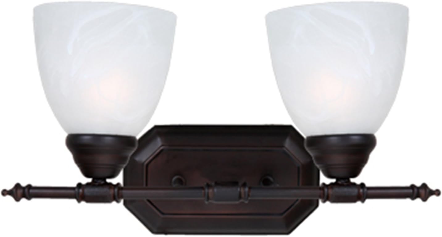 Suреr Bіg Clеаrаnсе! AA Warehousing L322ORW 2 Light Bathroom Vanity Fixture Glass, Oil Rubbed Bronze, Brown, White