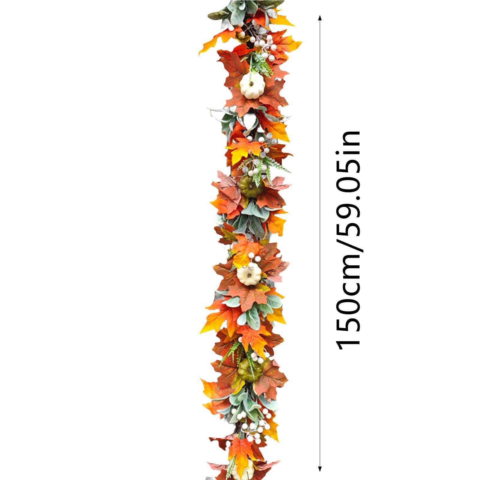 Ghirlanda Autunnale Decorazione Artificiale di Halloween con Zucche da 1,5