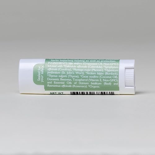 Miniatura 4 de Bálsamo labial natural, tratamiento de dermatitis peruana, bálsamo labial de caléndula, bálsamo labial curativo con aceite esencial de albahaca y