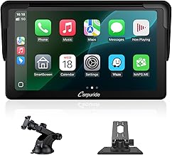 Carpuride Autoradio portatile, wireless Carplay e Android Auto, 7 pollici 1080P HD Touch Screen Radio con BT 5.0, supporto Mirror Link supporto camion RV Dash Mount