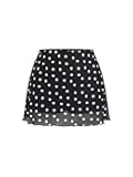 Women's Polka Dots Mini Skirt Y2K Vintage Mesh Country Concert Outifits