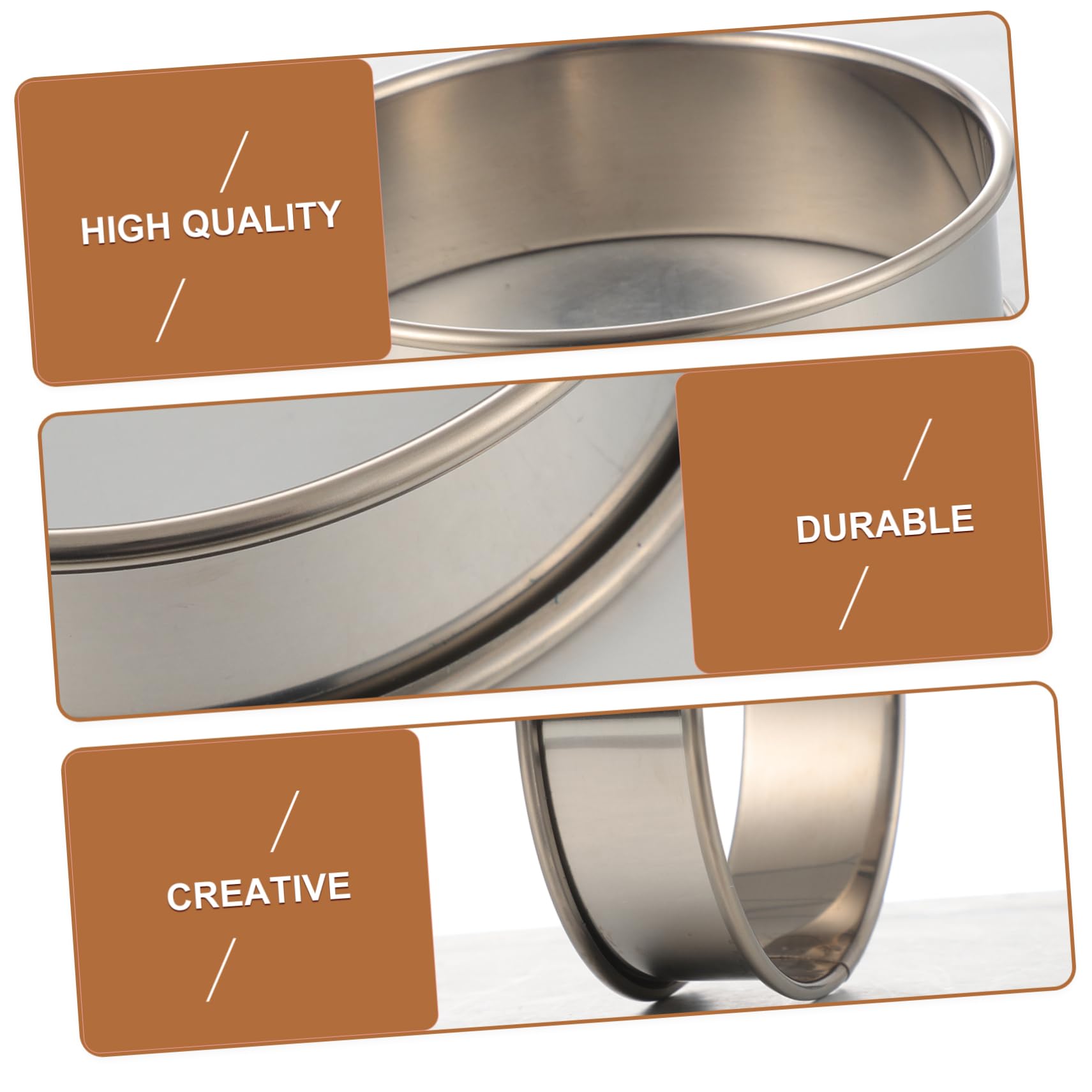 SOLUSTRE 8Pcs Stainless Steel Cookie and Mousse Ring Flexible Baking Tools for Cookies Chocolates Jellies More Easy to Clean for Home Bakers