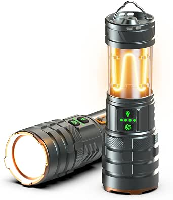 Iodoo 5000mAh 2-in-1 Rechargeable Flashlight & Camping Lantern - 5000 Lumens, Aluminum Body, IP45 Waterproof - View #9