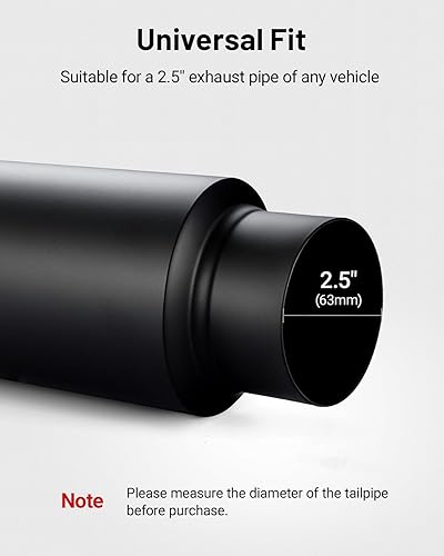Vista 15 de EVIL ENERGY Silenciador resonador de 2 pulgadas de acero inoxidable (entrada/salida de 2.0 pulgadas, 13.8 pulgadas de longitud)