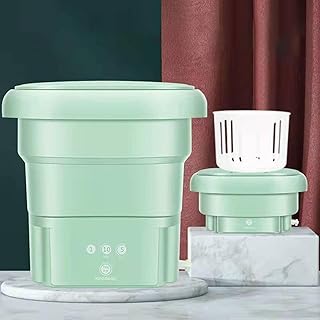 CALANDIS™ Foldable Washing Machine Electric Bucket Washer for Towels Clothes Green - Washing Machines