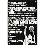 Photo Gallery kanaat inevsr-10 - targa in metallo vintage con scritta "today is a good day", per sala da tennis, scuola, stadio, decorazione artistica da parete, 20 x 30 cm Photo Gallery kanaat inevsr-10 - targa in metallo vintage con scritta "today is a good day", per sala da tennis, scuola, stadio, decorazione artistica da parete, 20 x 30 cm