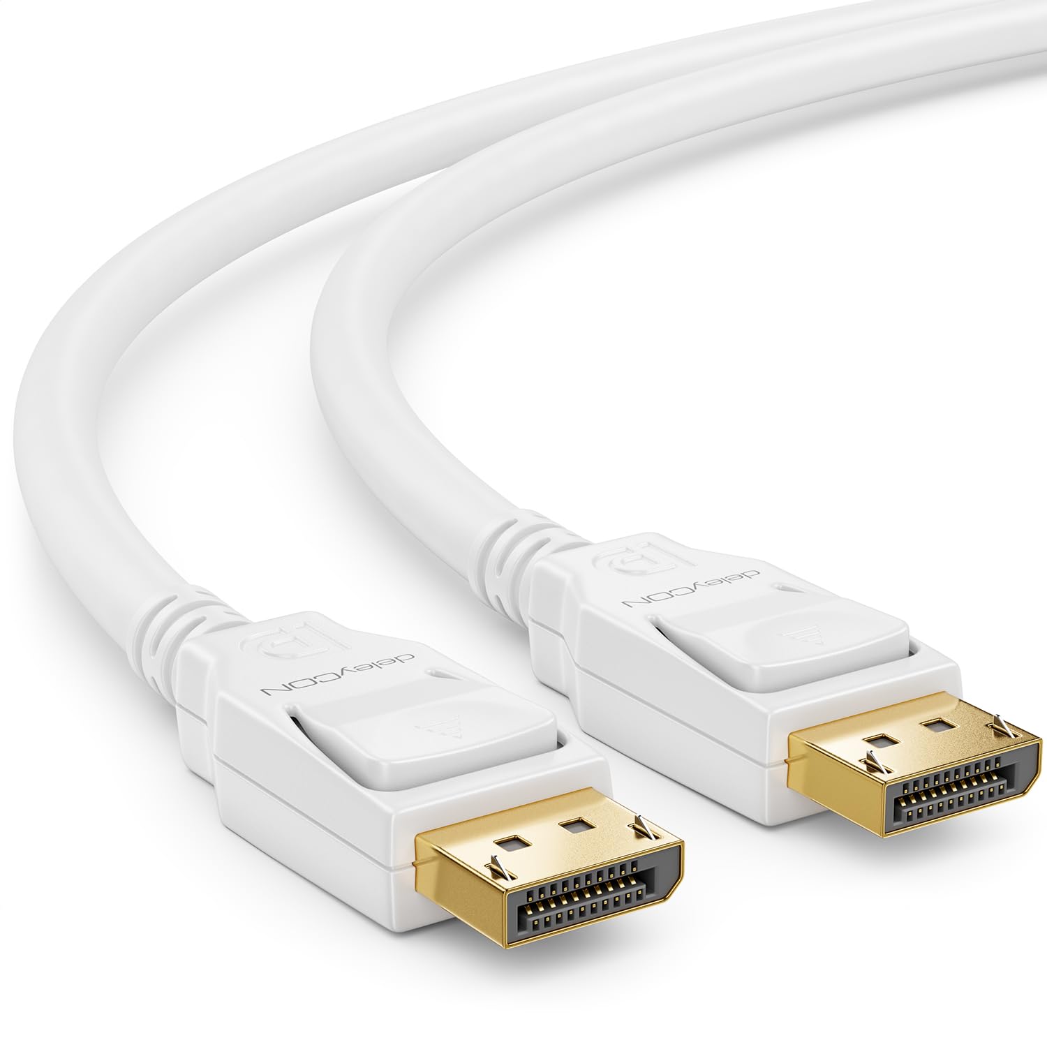 deleyCON 3,0m Cable DisplayPort 1.4 8K - 1080p a 8K - Ideal para Monitores Gaming Hasta 360Hz PC HBR3 DSC HDR10 - Blanco