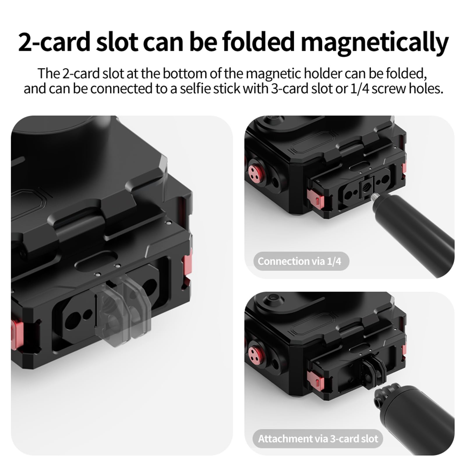 NovelGoal Waterproof Case, 80M Underwater Diving Protective Housing Shell Aluminum Alloy Compatible with go3/go3s Action Camera (with 2 Card Slot Mount Adapter)