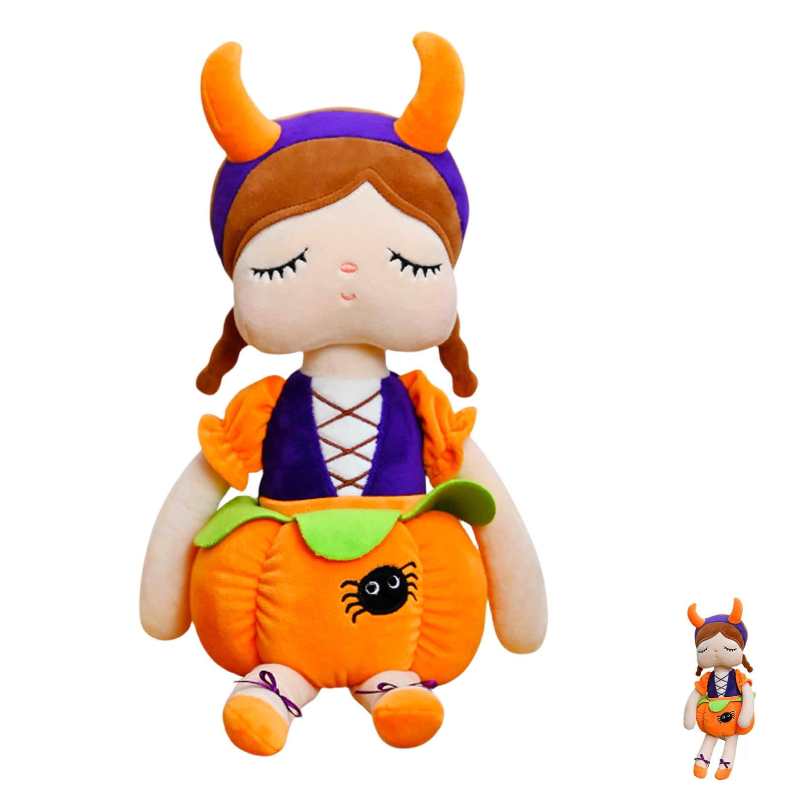 ATBEAMENHalloween Cute Pumpkin Plush Toy for Girls, 43cm Soft Stuffed Toy for Collection, Children's Cuddly Plushie Gift