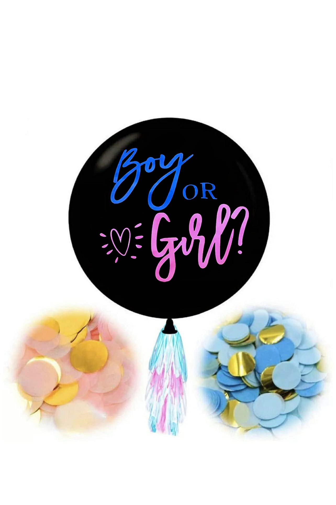 Buy Gender Reveal Balloon Tassel & Confetti, Large Gender Reveal